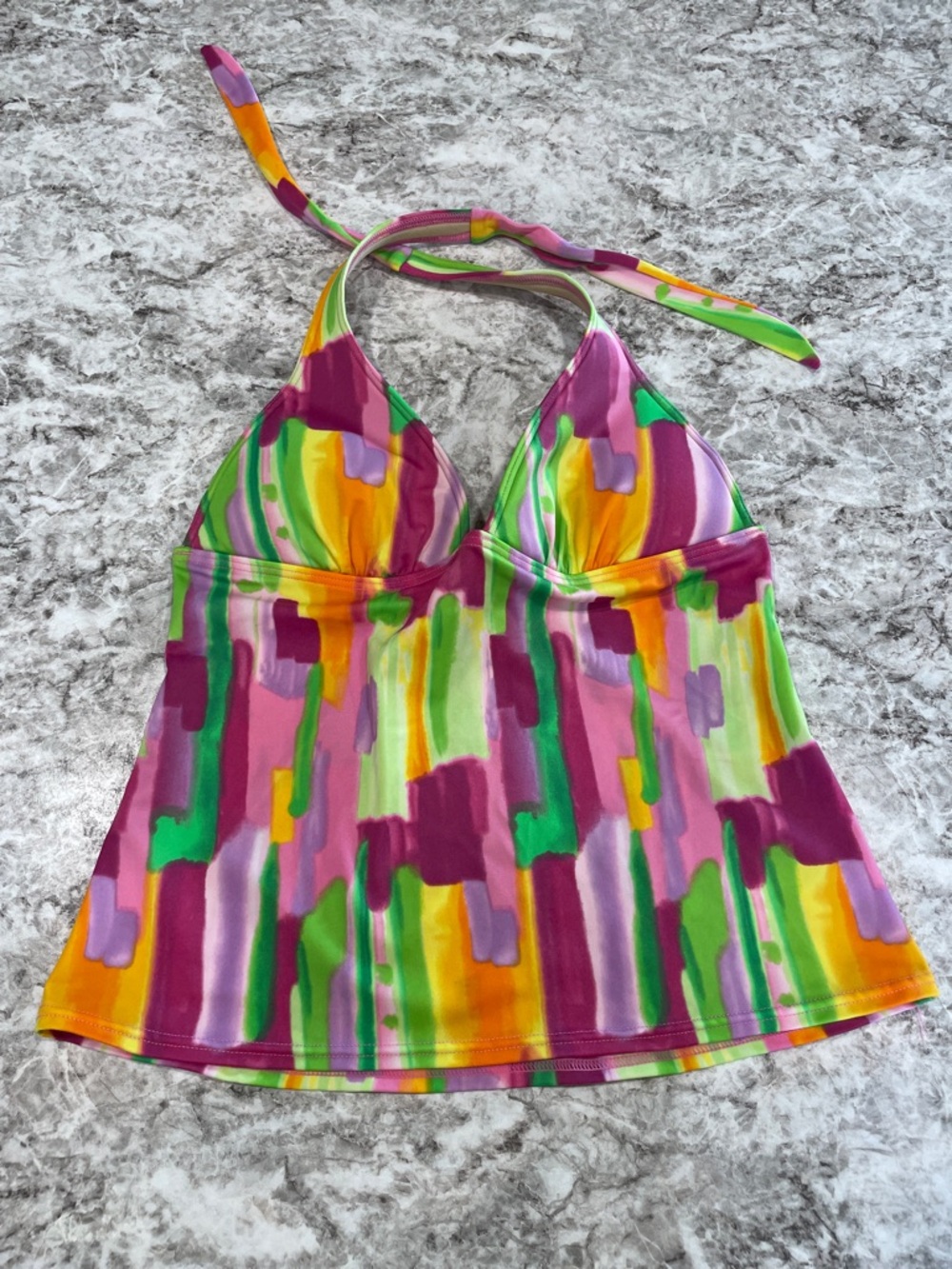 Victoria Secret Tankini Top Size Small Brushstroke Print
